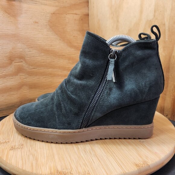 Sofft Shera Womens Green Suede Wedge Water Resistant Booties Boots Size 9.5 - Picture 4 of 10